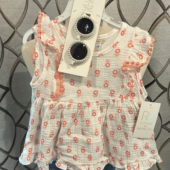 NEW 3 piece Rachel Zoe Toddler Outfit: Top, Pants, and Sunglasses Size 4T - Picture 4 of 9
